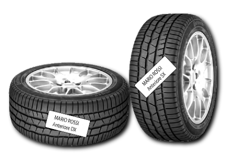 etichette per pneumatici aderiscono al battistrada dello pneumatico